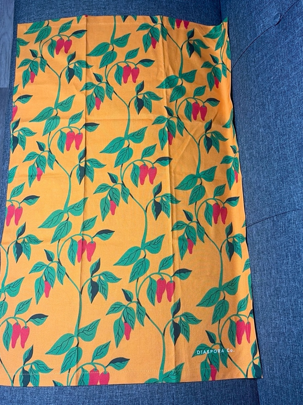 DIÁSPORA Co. Organic Cotton Dish Towel Juicy Orange Chili Pepper 30x20 New
